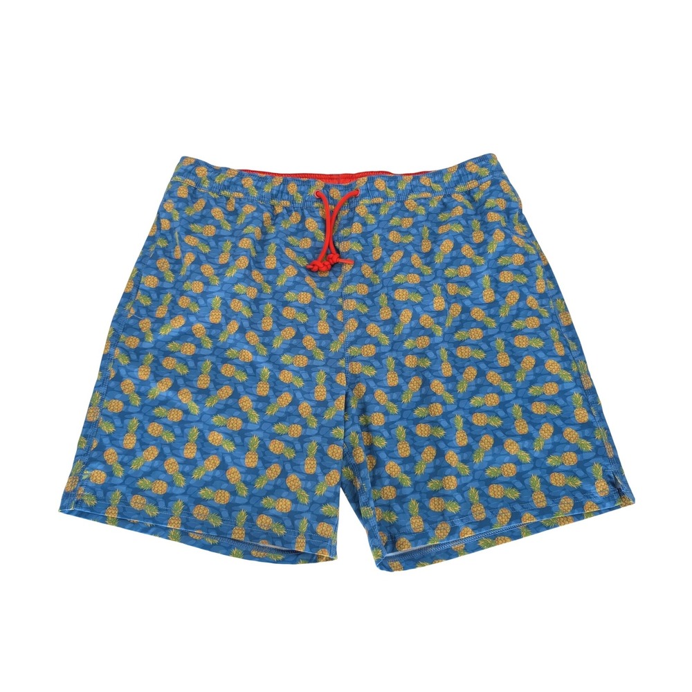 Johnston‎ & Murphy Swim Trunks Mens Large Blue Pineapple Print Tropical Resort